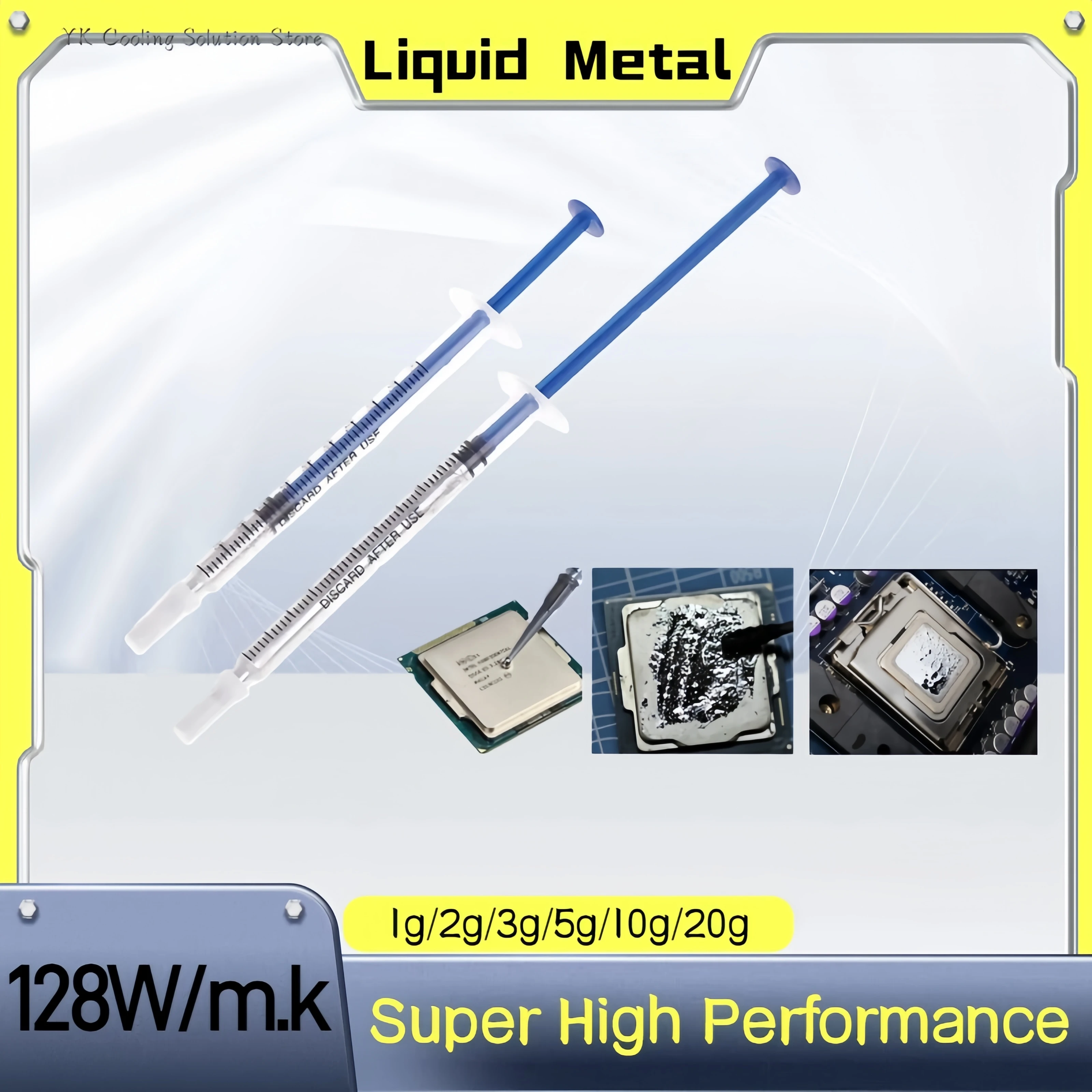 Liquid Metal Thermal Paste, 128W/mk High Conductivity for CPU GPU Graphics Card, Efficient Cooling Paste