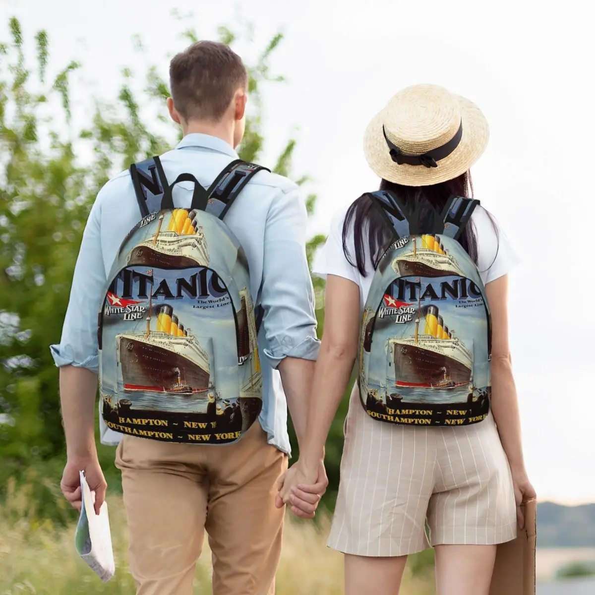 Titanic White Star Line Student Backpack School Bag Hiking Travel Daypack for Boys Girls Bookbag Shoulder Bags