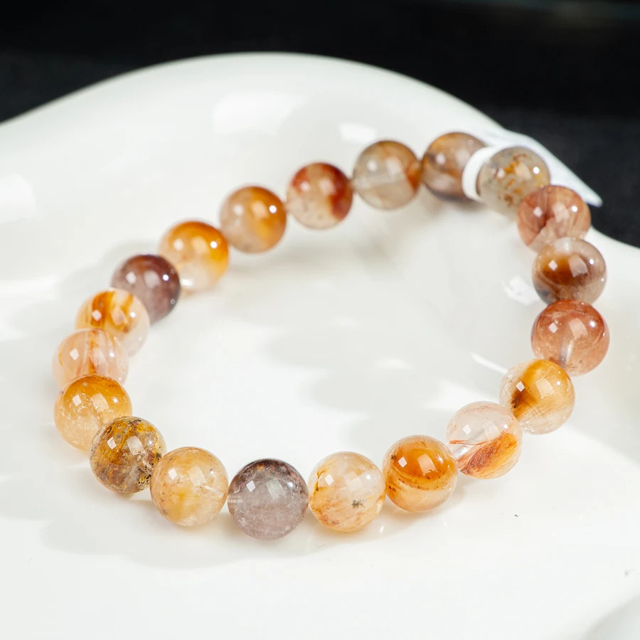 

TIMESWIND Original 5A-type Crystal Multi-color Orange 10mm Round Beaded Bracelet Women Fashion Jewelry with Certificate