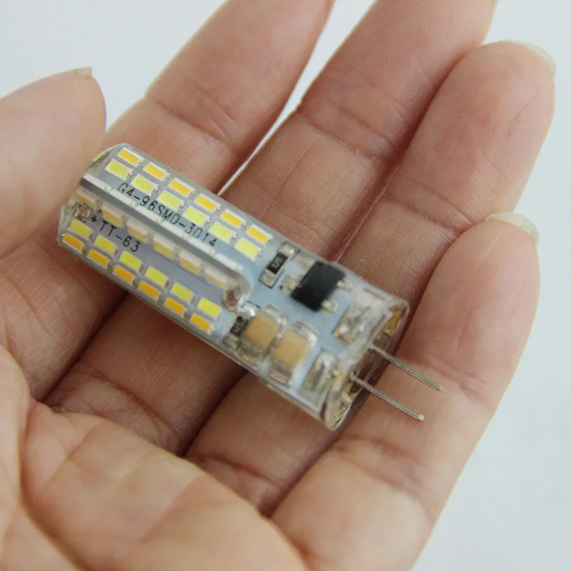 G4 -3014-96D 6W Bulbs Change Three Color 3000K-6500K Bi-Pin Base Light Bulbs AC 220V Replacement Landscape Bulbs Size 17x52mm