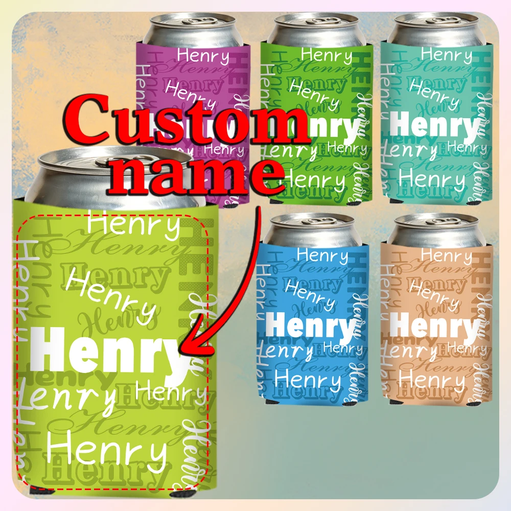 Personalisierte Getränkekühler mit Ihrem Namen – Bierkoozies als Gastgeschenk für Geburtstag, Abschlussfeier, Hochzeit, Junggesellinnenabschied