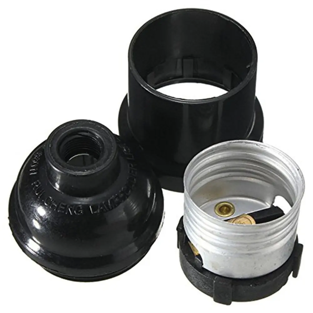 6Pcs E26 E27 Lamp Holder Screw Base Black Ceiling Light Adapter Suitable for Retro Home Office Restaurant Decoration