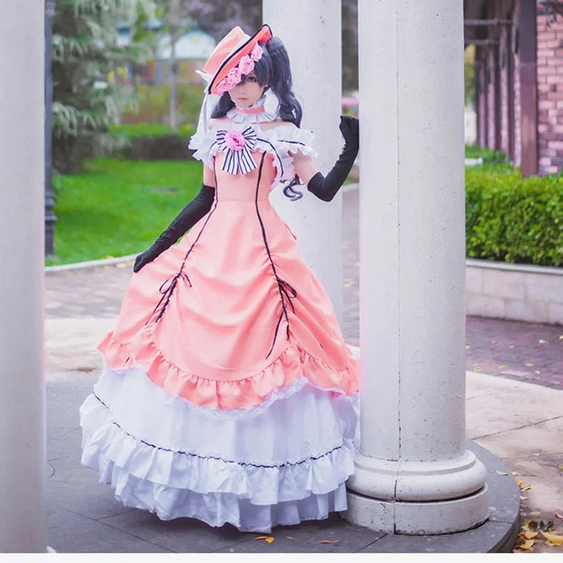 FC6Anime Black Butler Ciel Phantomhive Cosplay Jurk Laarzen Pruik Kuroshitsuji Vrouwen Lady Lolita Meid Jurken Uniform Cosplay @FC8!