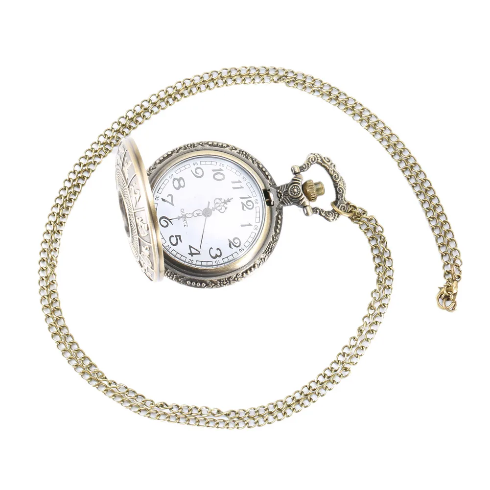 Vintage Steampunk Constellation Zodiac Pocket Watch Dial 4.7cm Pendant Necklace Chain Clock LL@17