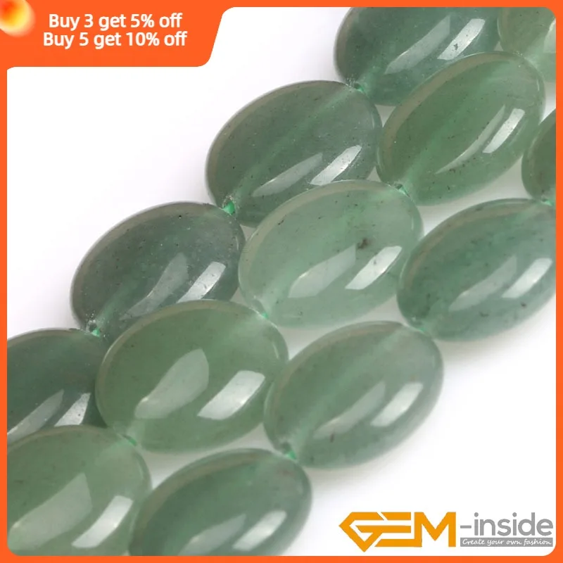 Natural 15mm Coin Shape Green Color Aventurine Loose Beads For Jewelry Making Strand 15\