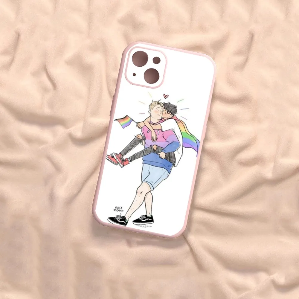 Heartstopper Charlie Nick Phone Case For iPhone 14 13 12 11 Pro Max XS Max X XR 7 8 Plus Mini Pink TPU material