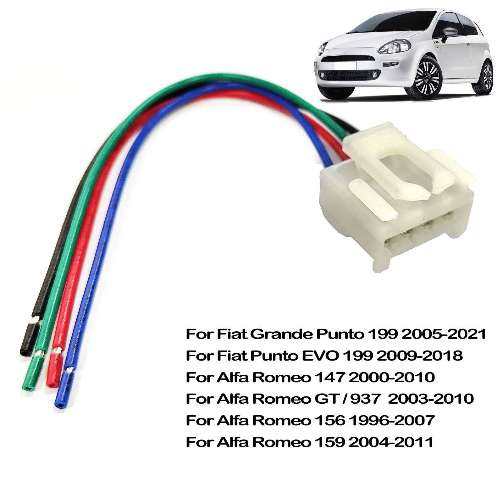 For Fiat Grande Punto EVO Alfa Romeo 147 156 159 GT Rear Tail Light Lamp 4-Pin Connector Pigtail Plug Wiring Harness 12495980