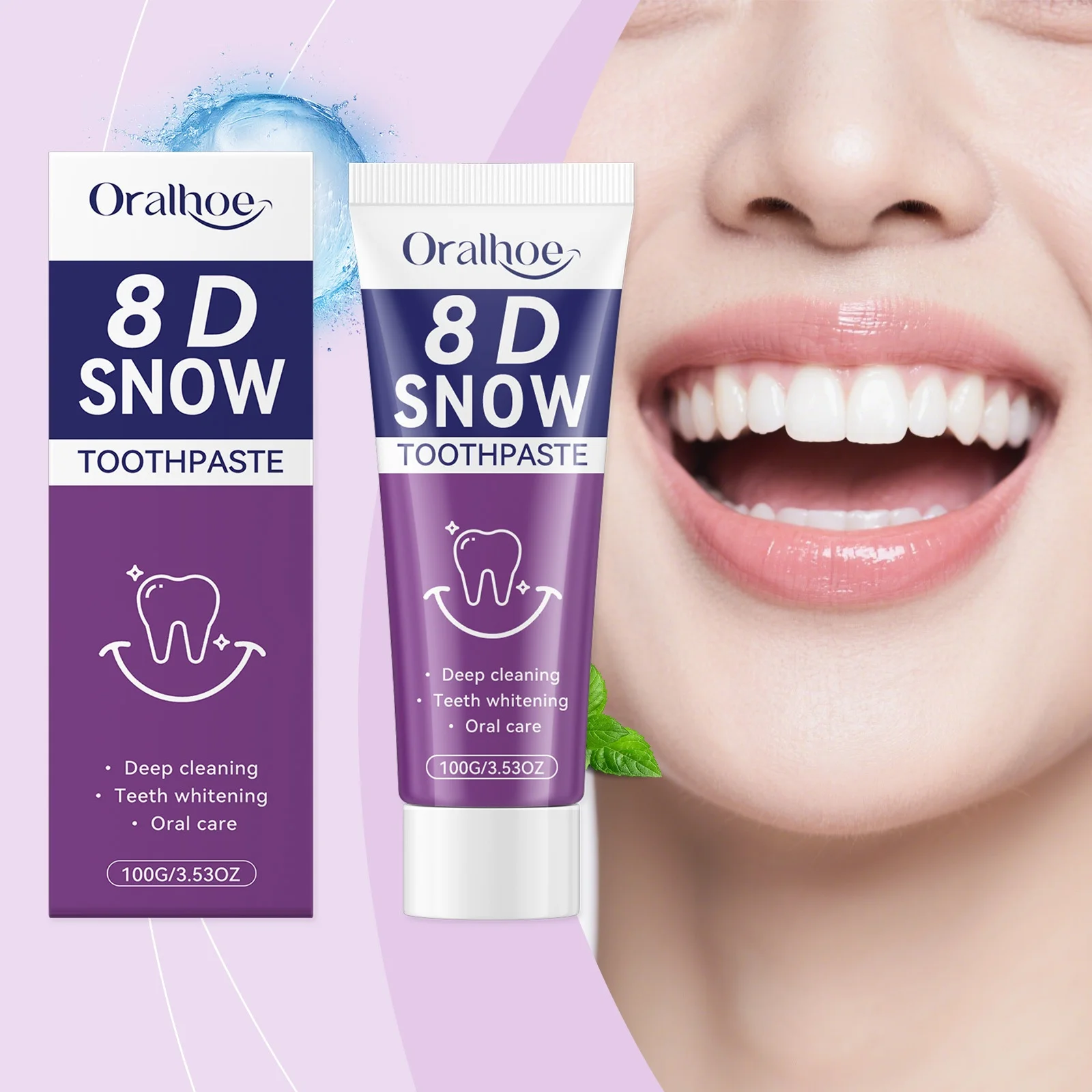 

Зубная паста Oralhoe Purple Shining для отбеливания и удаления пятен, для ежедневной чистки, свежего дыхания и освежения.