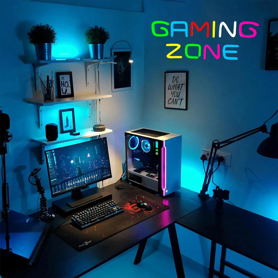 Gaming Zone Neon Sign Game LED Light Sign for Teen Boys Room Wall Decor Gaming Neon USB Sign for Game Party Kids Gamer Gifts view 6