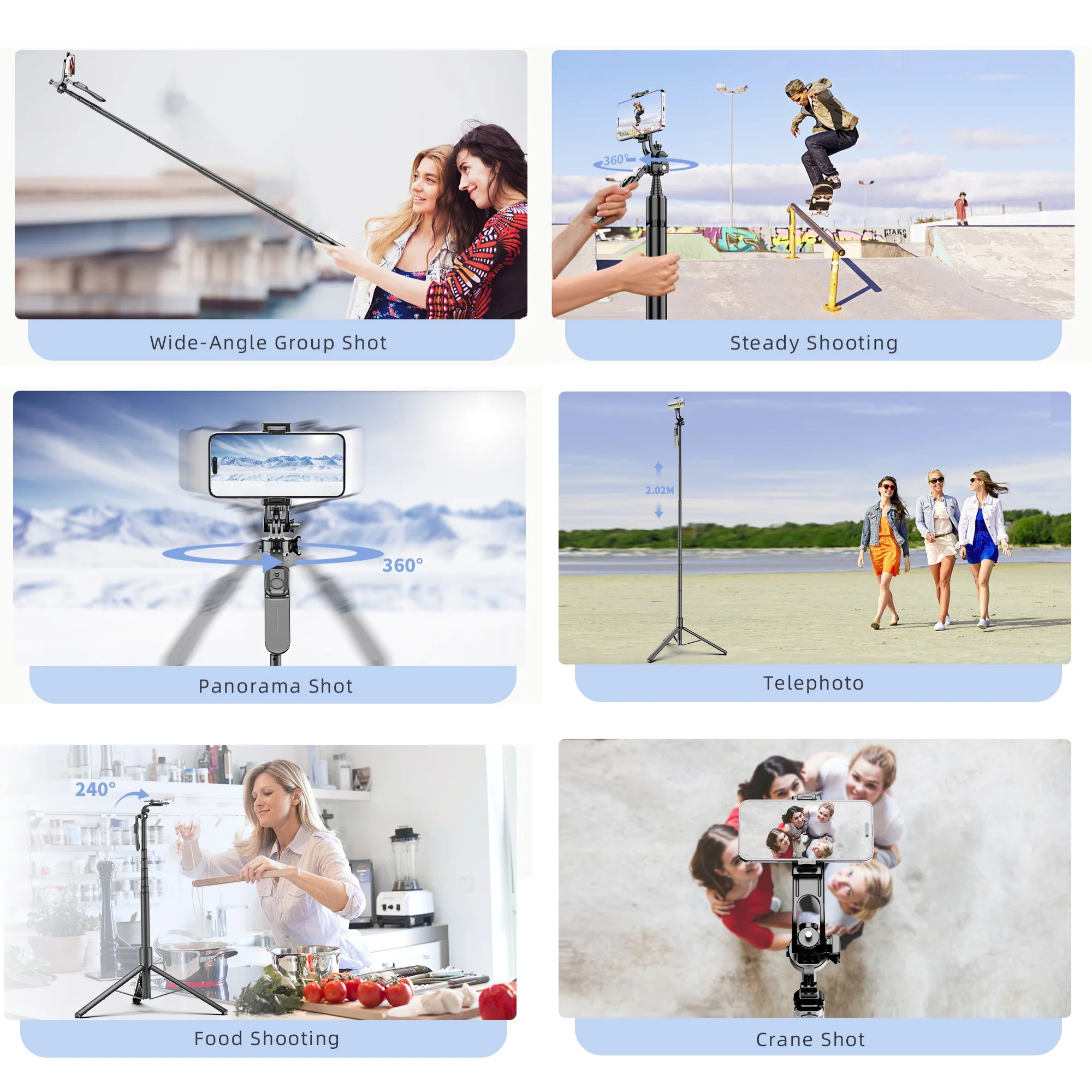 2020mm Portable Tripod for Phone Camera Selfie Stick Tripod Stand Wireless Remote with 1/4 Screw 1/4 Nut Light for Camera Phone