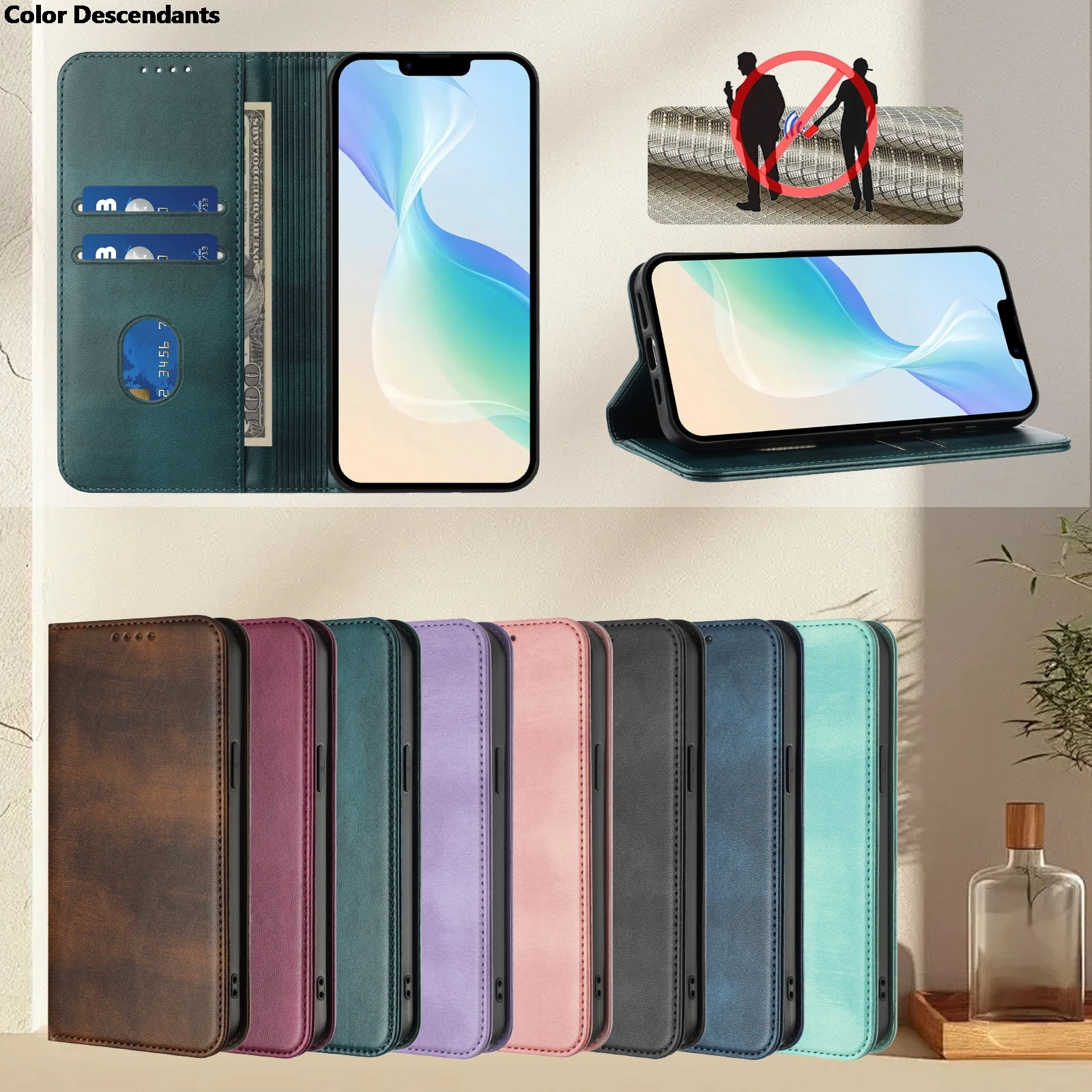 حافظة جلدية بحامل بطاقات مغناطيسية للأعمال لهاتف موتورولا إيدج 50S 50 Pro 50 Ultra Moto edge 50 Neo 50 Fusion 5G #6