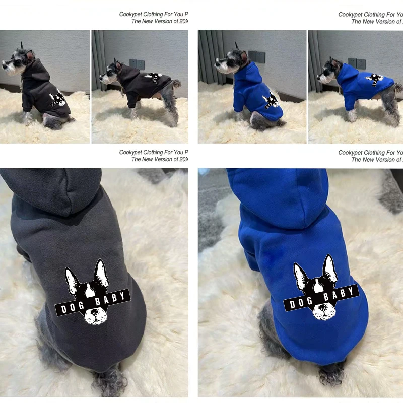 Dog Winter Hooded Sweatshirt for Small and Medium Doggy Pet Coat Puppy Cat Jacket Clothes Chihuahuas French Bulldog Costume