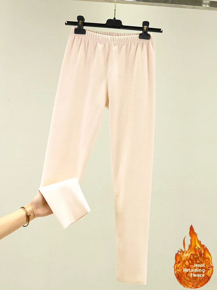 Pantaloni caldi Fce Thi double face Pantaloni lunghi foderati in Fce slim fit da donna Pantaloni autunnali da indossare interni