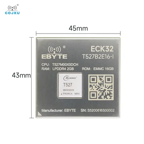 T527 Multi-core Heterogeneous Core Board Cortex-A55 RISC-V G57GPU COJXU ECK32 ECB32 Series 2GB/4GB LPDDR4 16GB/32GB eMMC