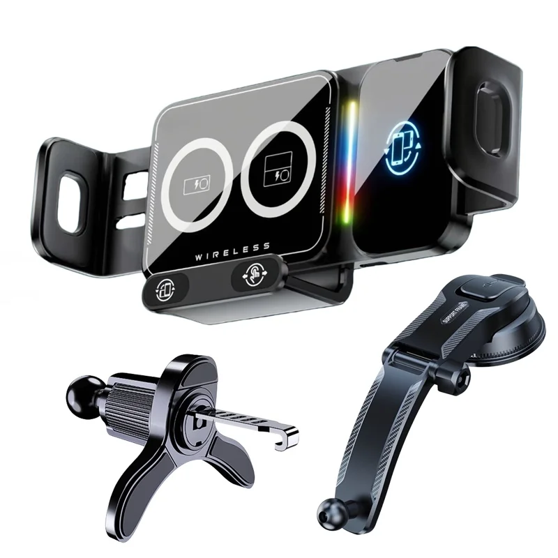 Universelle Auto-Handyhalterung mit Kabelloser Ladefunktion 360° ° Drehbare Halterung für Samsung Galaxy Fold 6 5 4 3 Z Flip S25 S24 iPhone 17 16