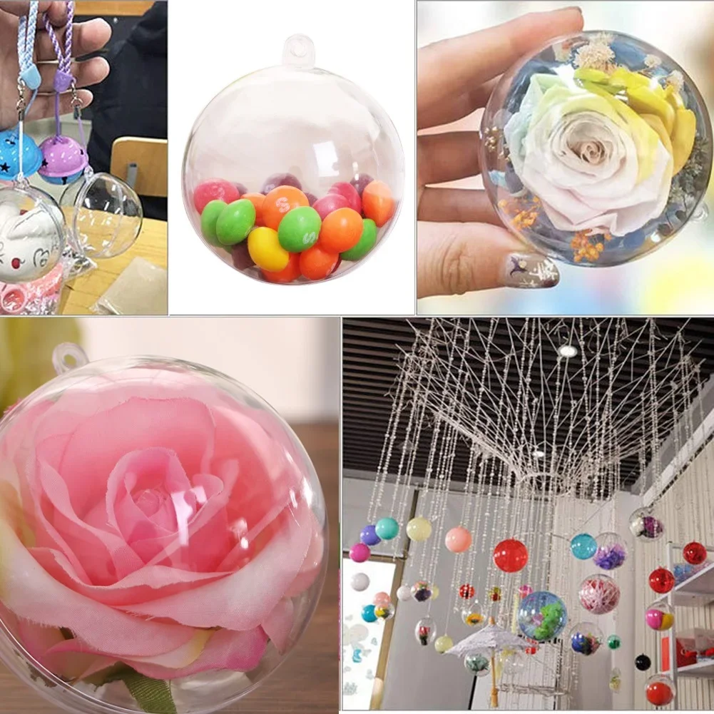 Transparente runde Kugeln, DIY-Plastikkugeln, Größe von 10-20 cm, kugelförmige Heimdekoration, befüllbare klare Kugel, Geschenkbox – Detail 6