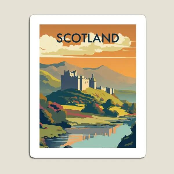 Imán artístico de viaje de Escocia, juguete para bebé, pegatinas magnéticas para niños, bonito refrigerador para organizador de nevera, decoración divertida para el hogar