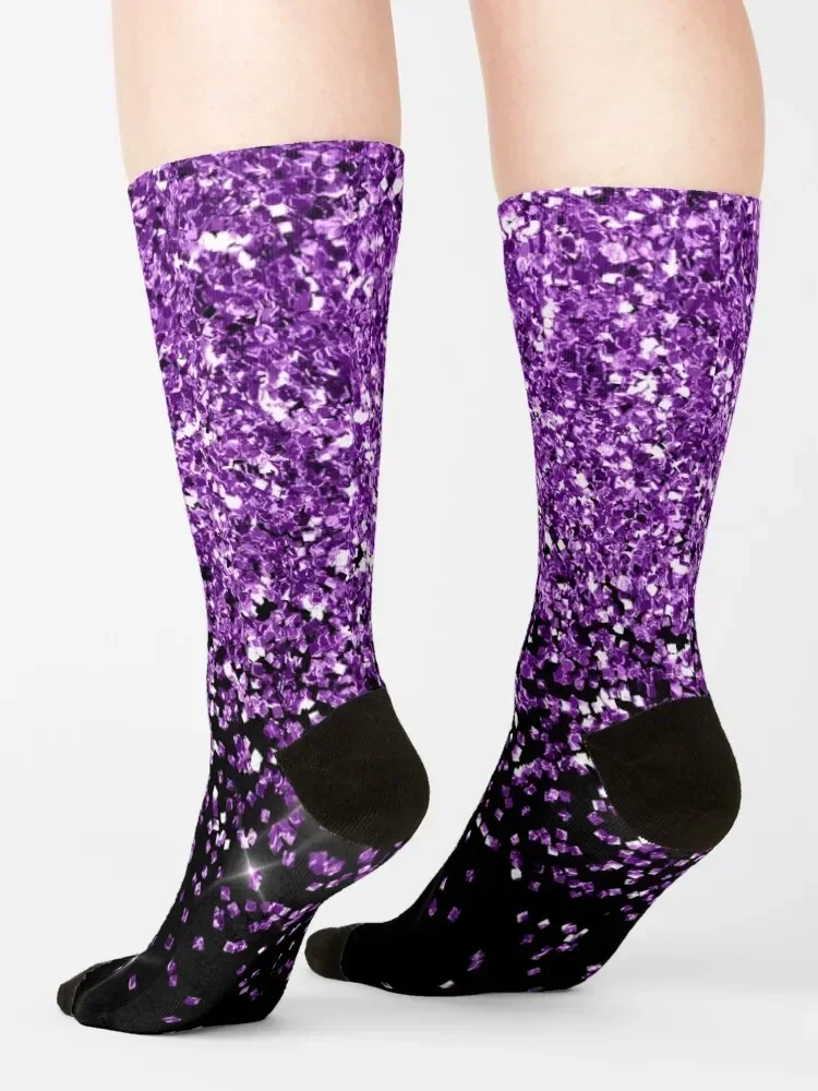 Purple Glitter Socks floor professional running Antiskid soccer Girl'S Socks Men's