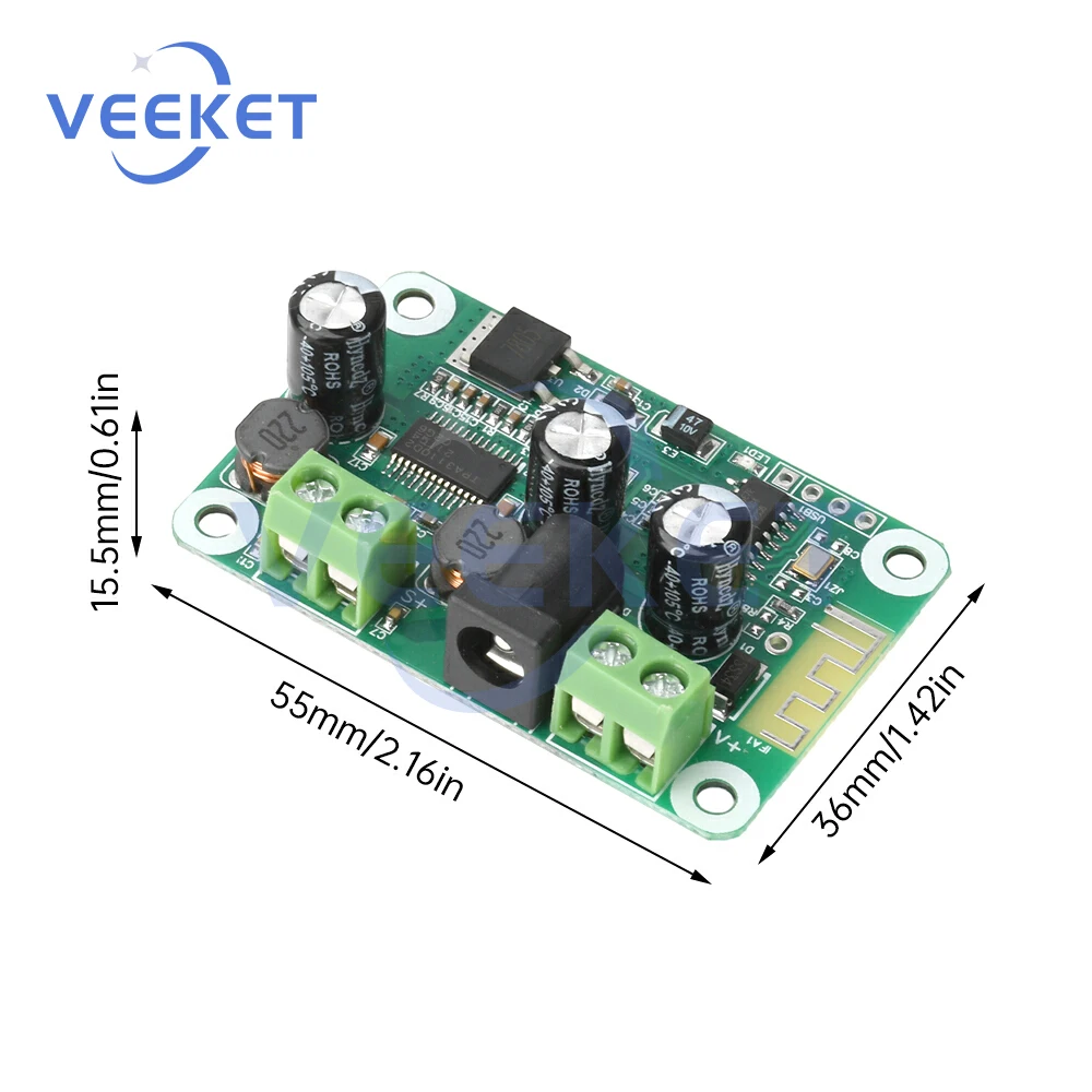 DC 9-25V TPA3110 Bluetooth 5.4 Amplifier Board 30W Channel Digital Stereo Audio Power Amplifier Module Supports Tws Dual Stereo