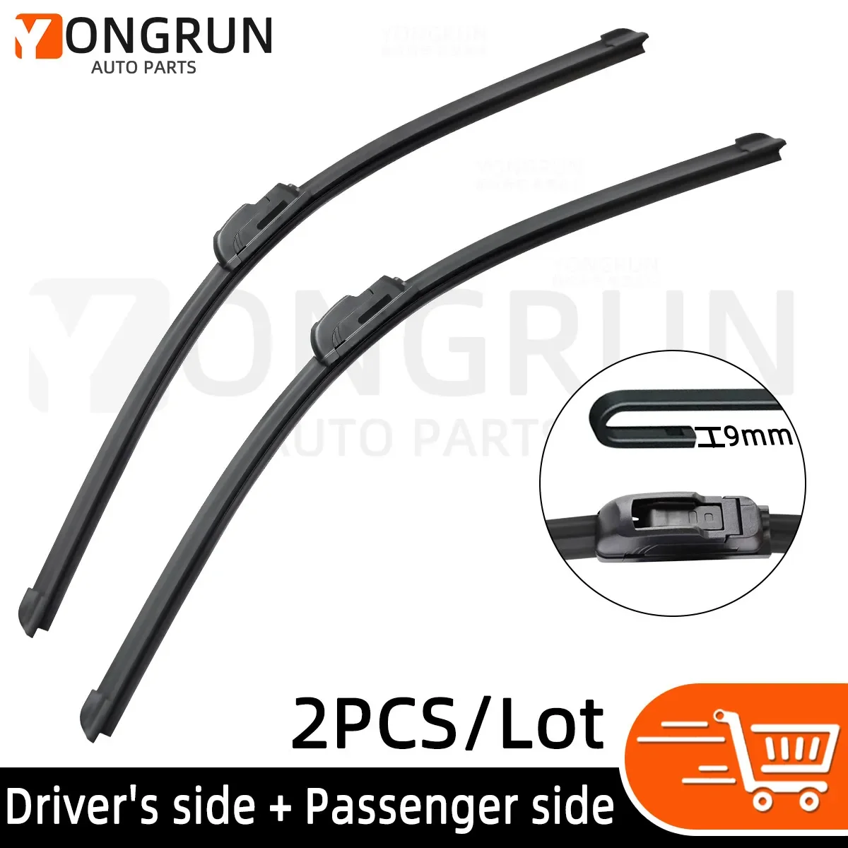 2PCS Front Wiper Blade Rubber 13\