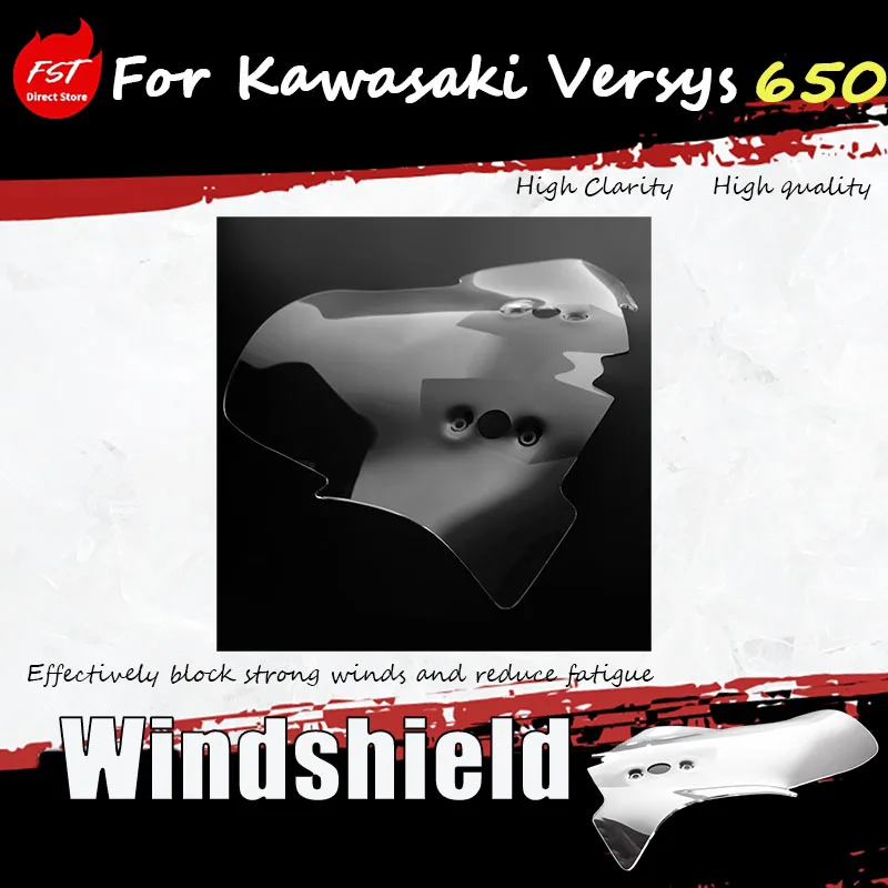 For the modification of Kawasaki Versys 650, adding a taller and thicker front windshield accessory Enhance the cycling experien