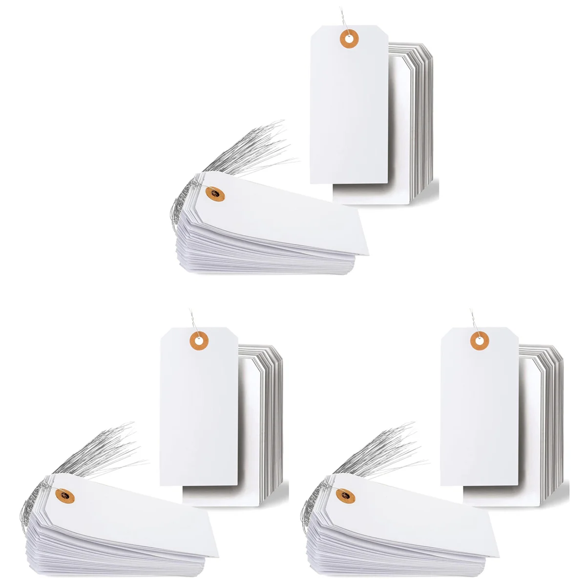 2025+ 375 Pcs Hang Tags with Reinforced Eyelet and Wire, Pre-Attached Wire Cardboard for Labeling Price 4 3/4 X 2 3/8 Inch