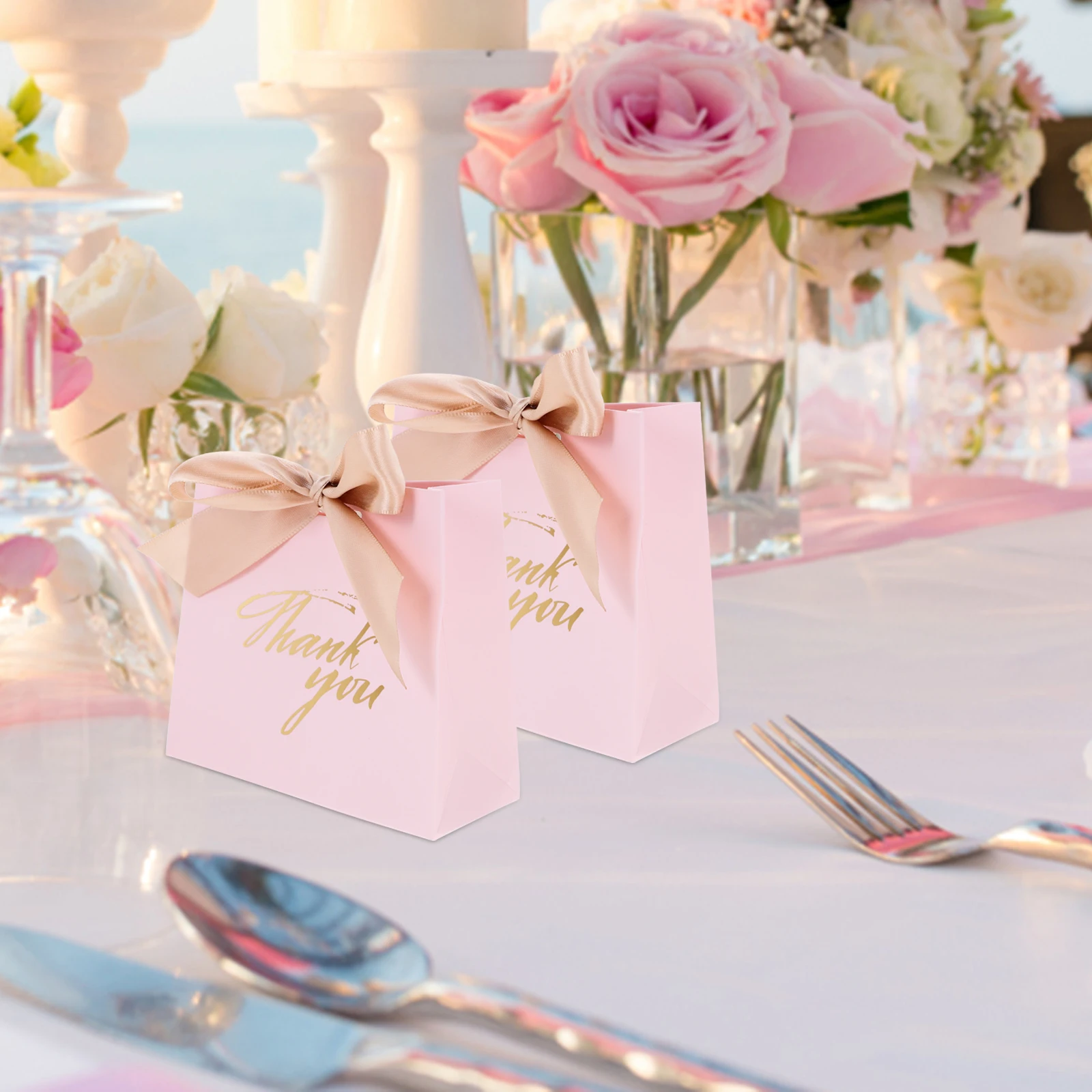 

30pcs Pink Portable Gold Belt Wedding C y Boxes for Gifts Bridesmaid Present Bags Valentine Party Favor Containers