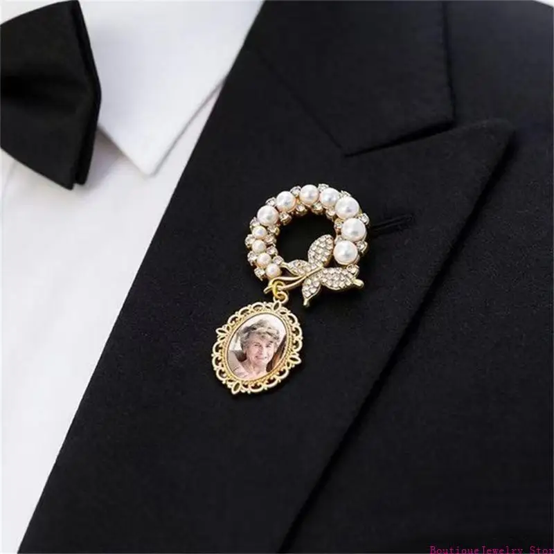 E1PE Oval And Round Butterfly Brooch With Glass Protective For Long Time Use