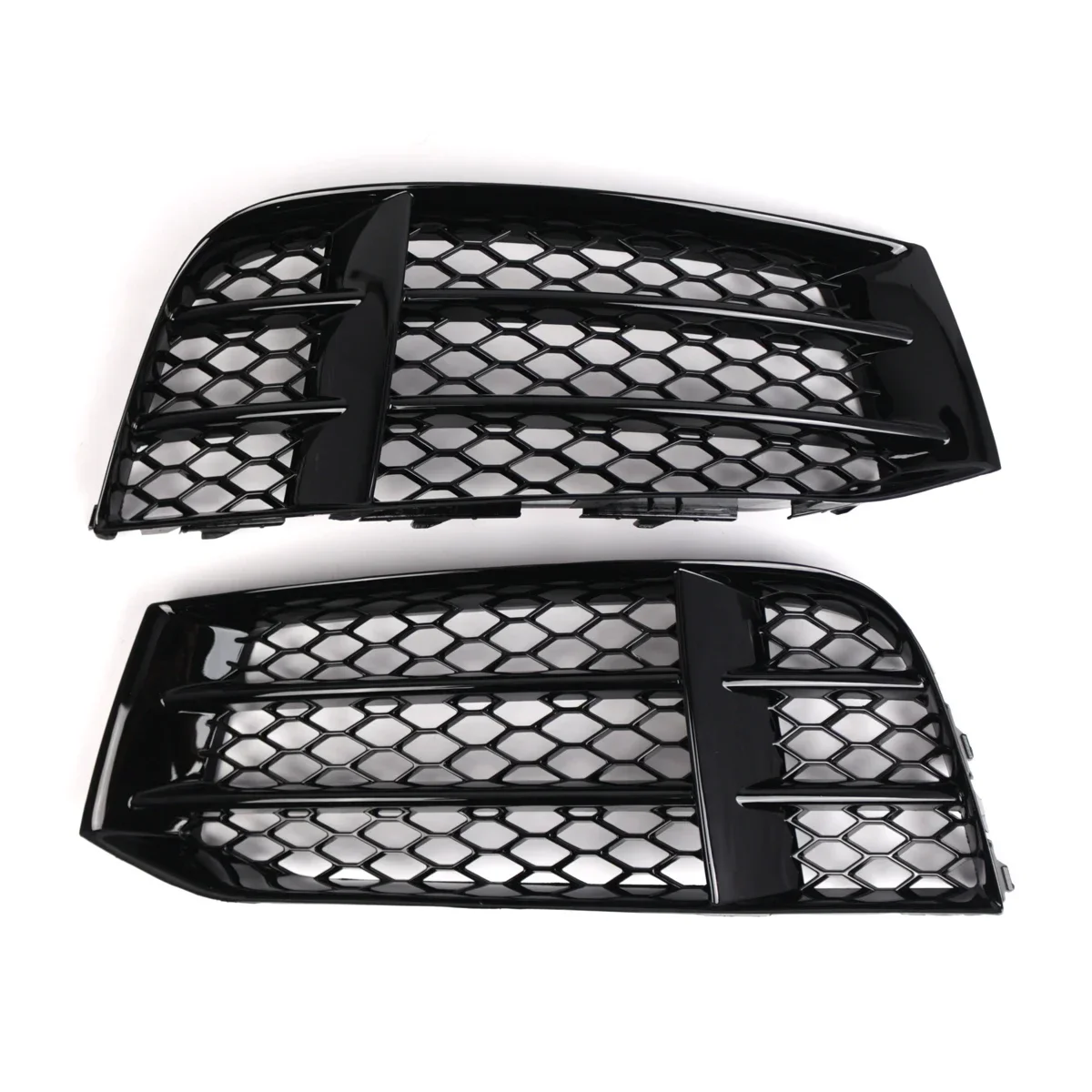HONEYCOMB Mesh Hex Car Fog Light Grill Cover For Audi A5 S5 RS5 B8.5 2008-2016 Front Bumper Lamp Grille 8T0807681F Glossy Black