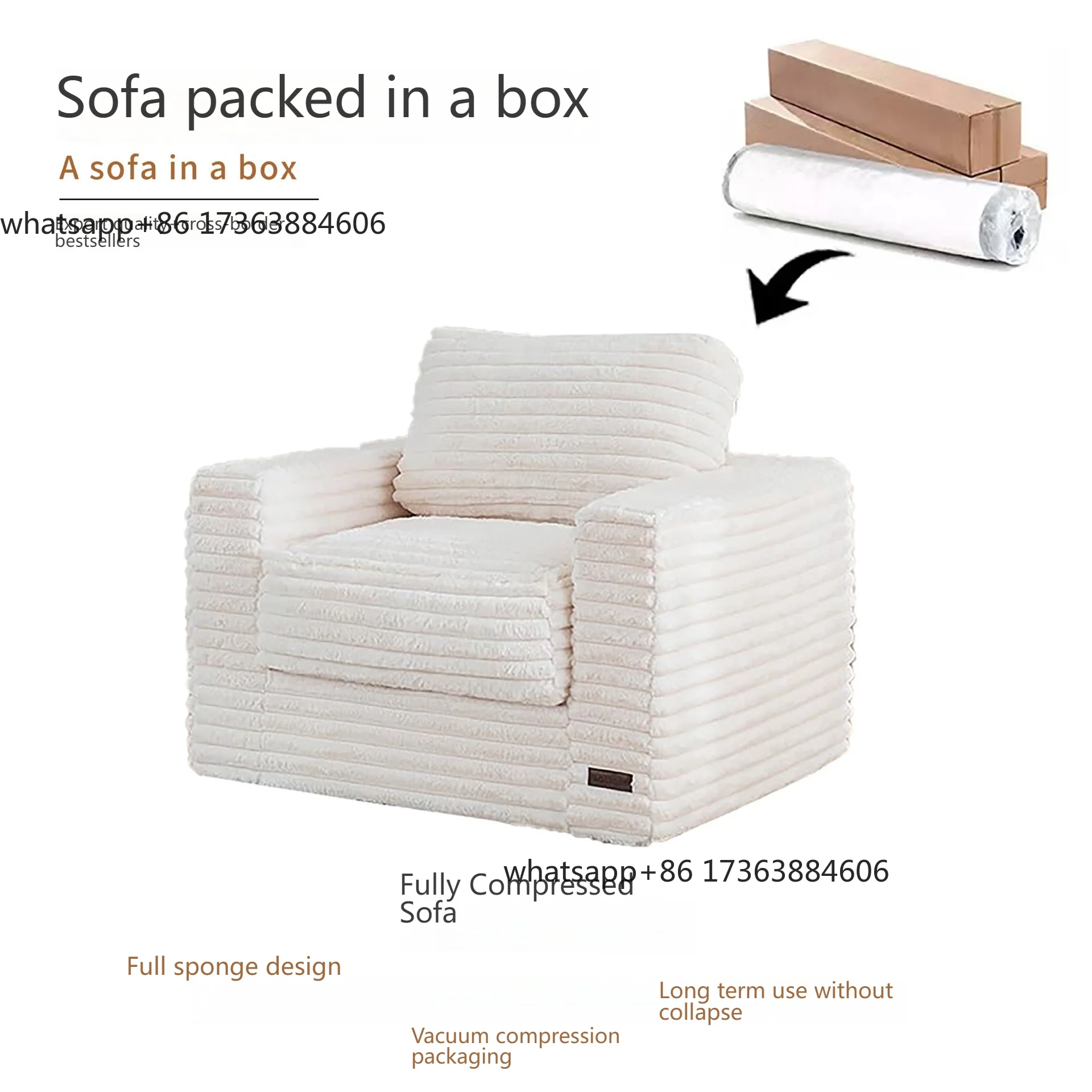 Simple Modern Leisure Lazy Sofa Compressed Vacuum Bag Fully Detachable Washable Chesterfield Modular Convertible Fabric