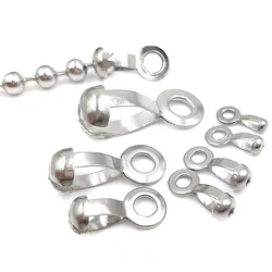 Stainless Steel Bead Ball Chain Connector Clasp Crimp End Bead 2.4-10mm for Bracelet Necklace Chains DIY Jewelry Making Supplies