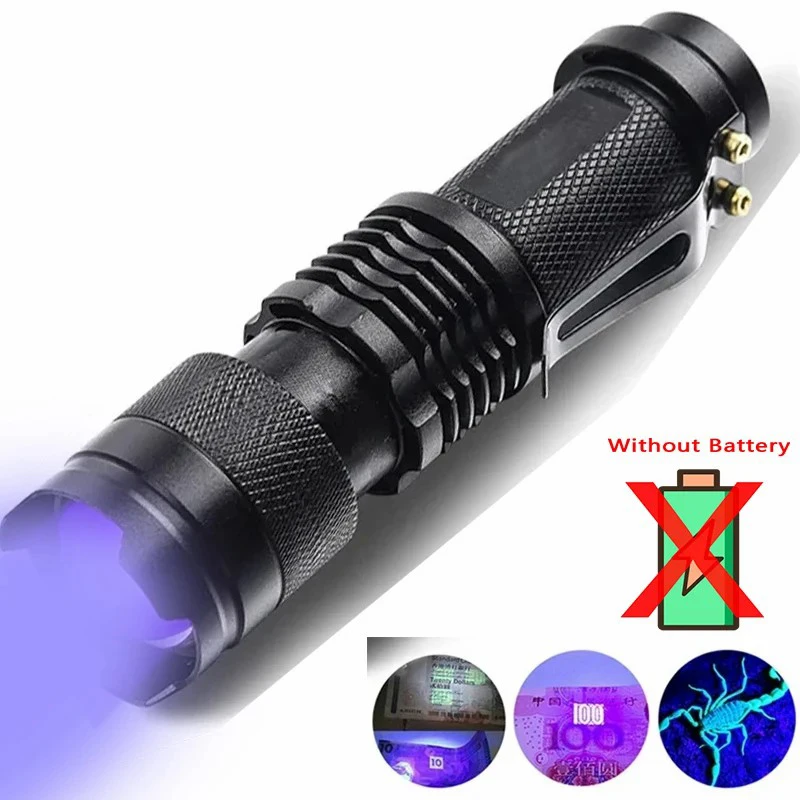 

F2 Mini LED UV Flashlight with Variable Focus UV Light 395/365nm Inspection Light Pet Urine Stain Detection Tool Safety UV Light