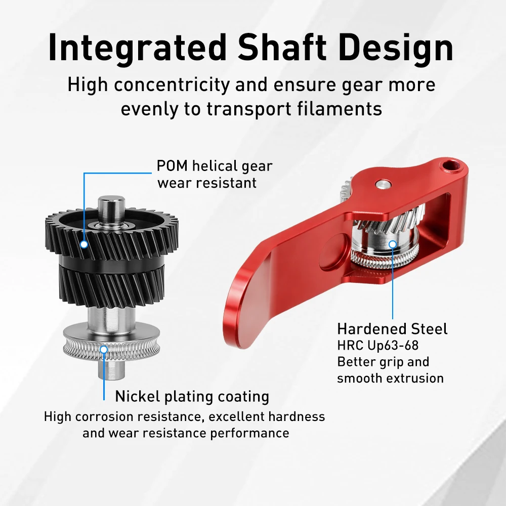 Gear Kit For Bambu Lab X2D Upgraded Alloy Handle Hardened Steel Extruder Gear Assembly For Bambulab X2D 3D Printer Accessories 3