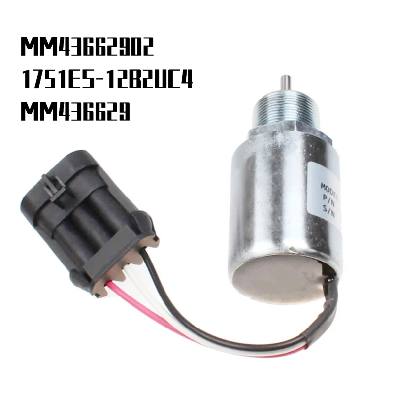 12V Stop Solenoid For Toro Tractor 3000D Mitsubishi Engine L3E L3E2 L3A L3C,MM43662902, 1751ES-12B2UC4, MM436629