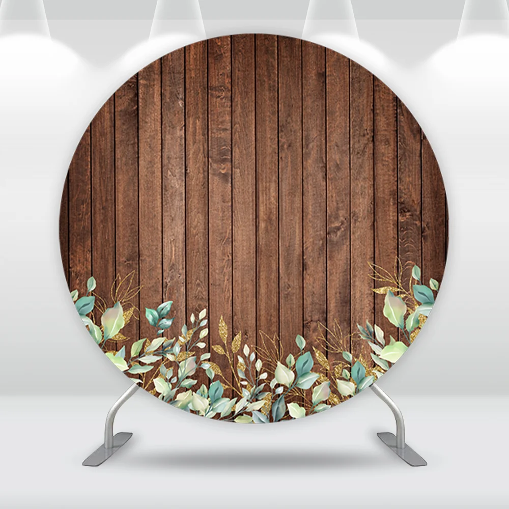 Girl Boy First Holy Communion Round Backdrop Christening Baptism Party Cross Brown Wooden Baby Shower Photography Background