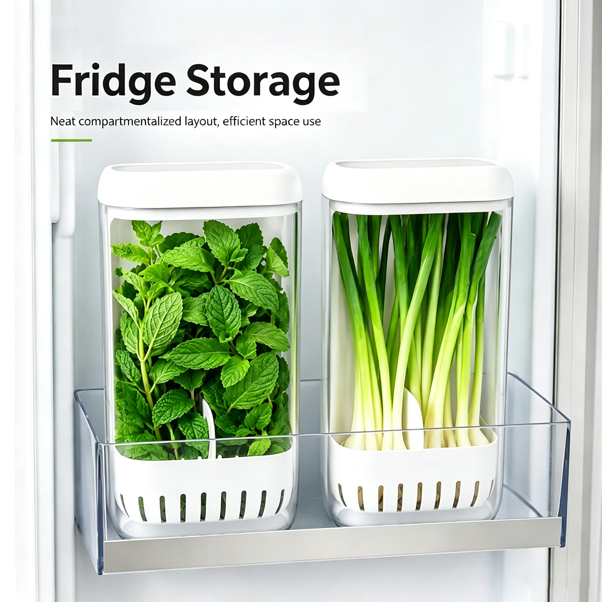 Refrigerator Herb Crisper Saver Container Clear Vegetable Preserving Bottle Fresh-keeping Storage Box Kitchens Organizers
