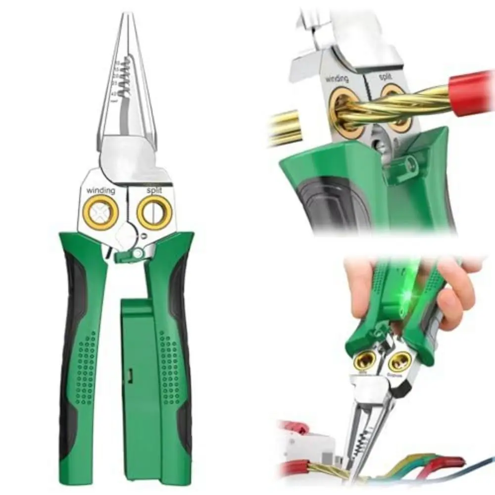 

8 in 1 Electrician Wire Stripping Pliers Nonslip Stainless Steel Electrician Cable Cutter Comfortable Grip Wear-resistant