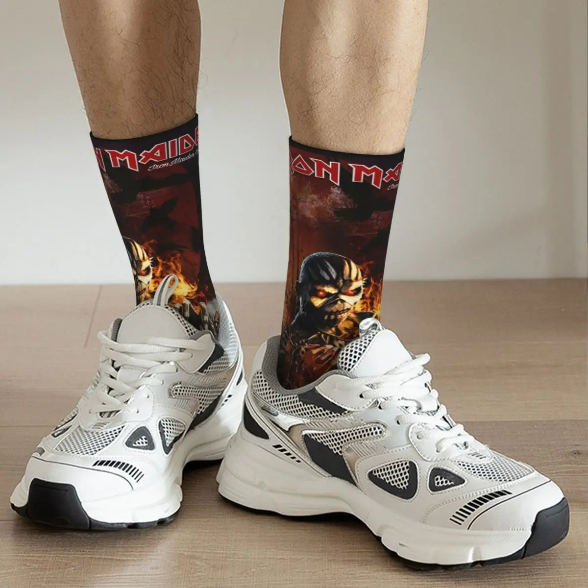 Ironmaiden Heavy Metal Rock Band Theme All Season Socks Merch for Men Women Compression Dress Socks