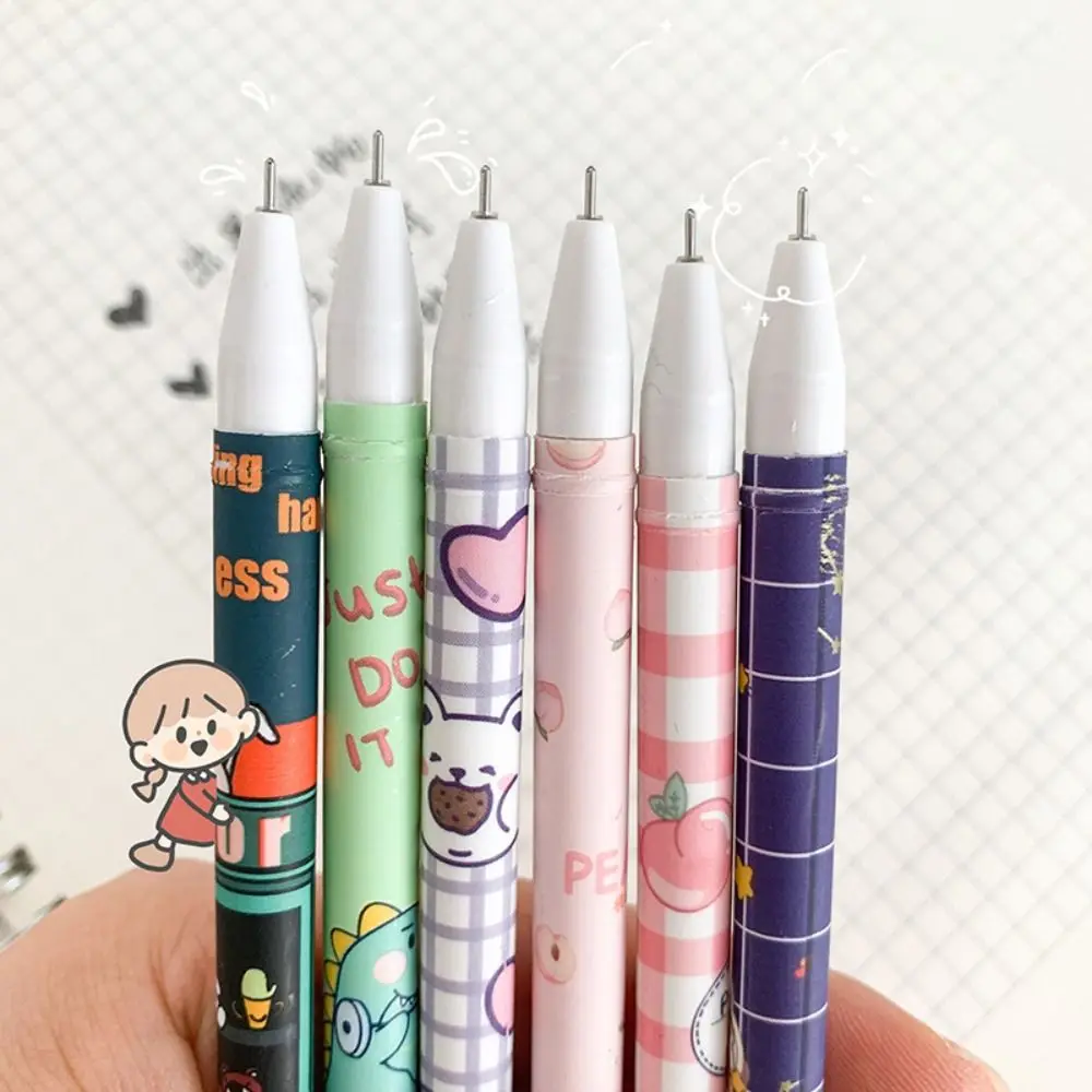 12PCS/Box High Quality 0.5mm Blue Ink Ballpoint Pen Bear Peach Astronaut Quick Drying Erasable Pen Writing Tools Students Gift