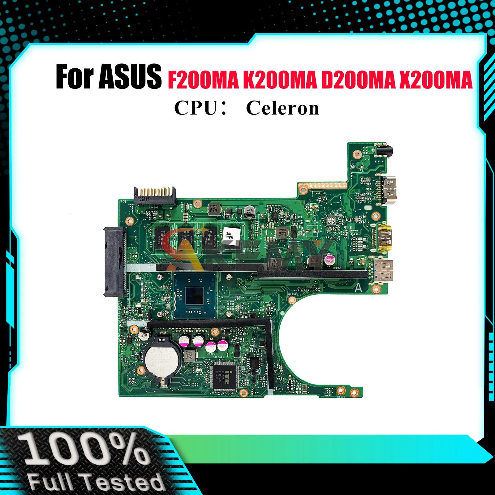 

X200MA Laptop Motherboard For ASUS VivoBook K200MA X200M D200MA F200MA X200MA Notebook Mainboard With Celeron CPU 100% tests OK