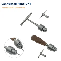 Bone Cannulated Hand Drill with Handle Multifunctional Veterinary Orthopedic Instrument Stainless Steel 1pc