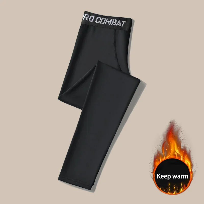 سراويل طويلة جديدة للرجال لعام 2025 ، سراويل حرارية ضيقة ، سراويل ضغط مرنة رياضية دافئة للخريف والشتاء #3