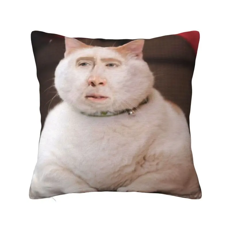 

Nicolas Cage Cat Meme Throw Pillow Covers Living Room Decoration Fashion Cushions for Sofa Square Pillowcase