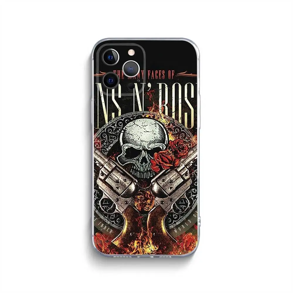 Чехол для телефона G-Guns n Roses Good Time для iPhone 16,15,14,13,12,11, Pro, Max, Xs, Xr, X,7,8, Plus, мини-силиконовый прозрачный чехол