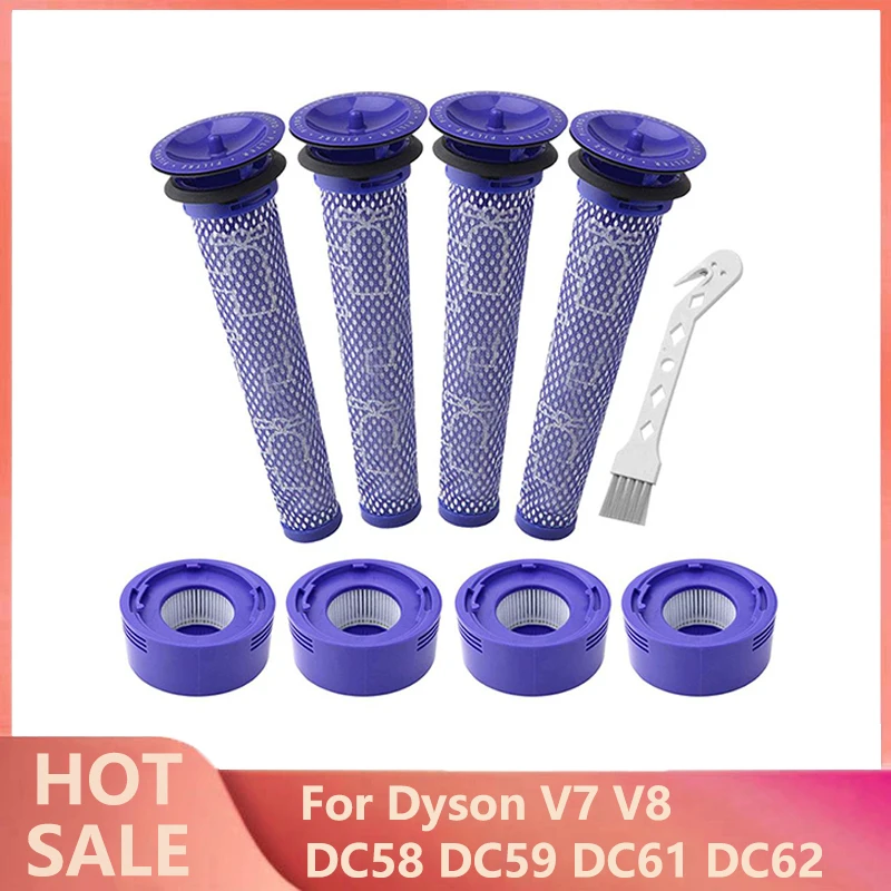 ล้างทําความสะอาดได้ Pre Filter สําหรับ Dyson DC58 DC59 DC61 DC62 V7 V8 เครื่องดูดฝุ่นโพสต์-กรองอะไหล่เครื่องมืออุปกรณ์เสริม