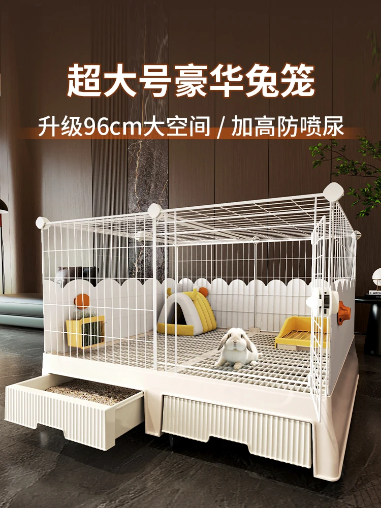 Rabbit cage anti-spray urine special for King size pet villa household indoor guinea pig rabbit nest large space