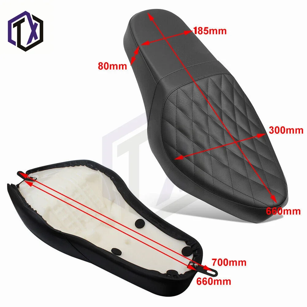 Motorcycle Black Two-Up Front Driver Rider Seat Rear Passenger for HODNA Rebel CM300 CM500 CMX300 CMX500