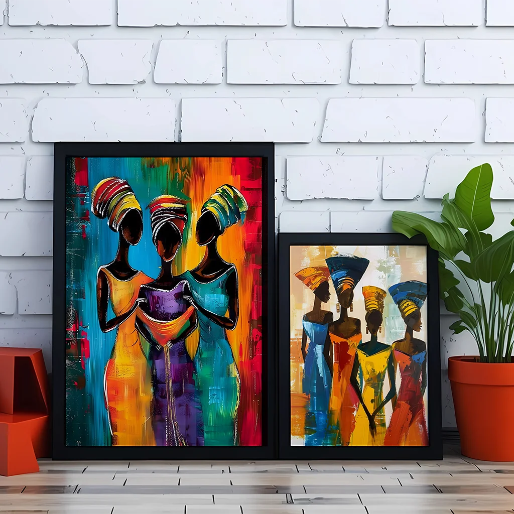 Ethnic African Tribal Canvas Painting Abstract Portrait Wall Art Canvas Poster Picture Home Decor Bedroom Living Room Office