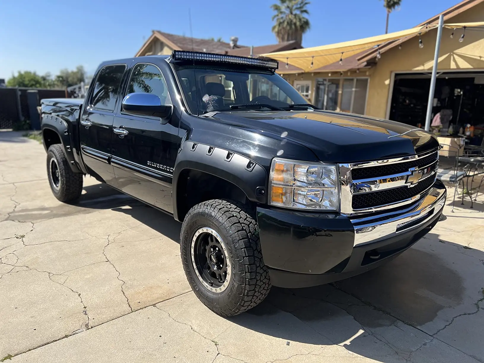  Paintable Smooth Matte Black Pocket Style Fender Flares For Chevy Silverado 1500 2007-2013 5.8' Bed