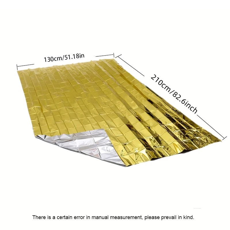 Outdoor Multifunctional Insulation Blanket 210*130cm Double Sided (Silver Gold) Survival Life-saving Blanket